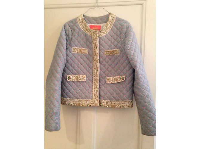 Chaqueta Manoush de algodón a rayas rosa blanco azul - vista 2