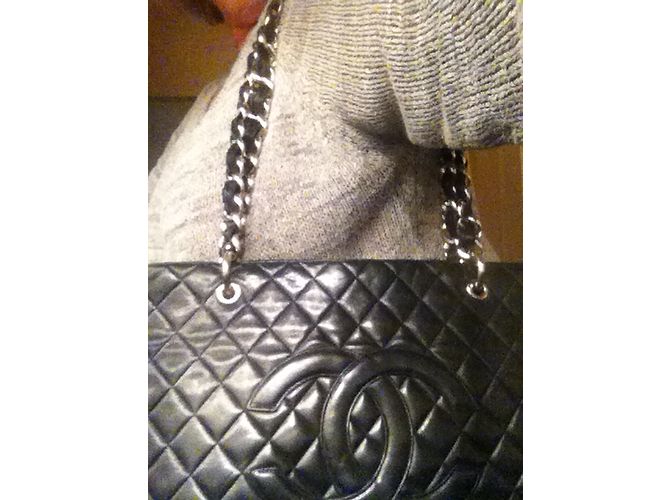 Chanel Large Shopping Bag Nera in Pelle Nero - vista 6