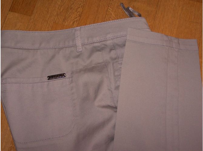 Autre Marque Pantalones Madeleine Verde Pastel de Algodón Gris - vista 9