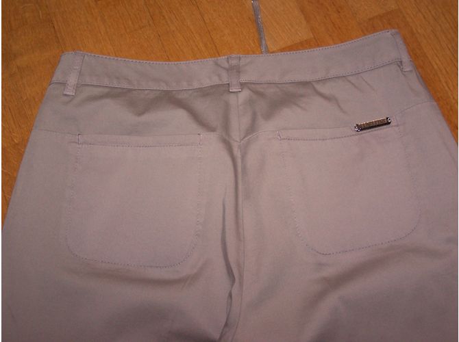 Autre Marque Pantalones Madeleine Verde Pastel de Algodón Gris - vista 6