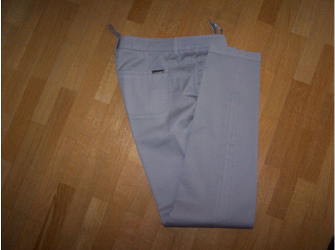 Autre Marque Pantalones Madeleine Verde Pastel de Algodón Gris - vista 8