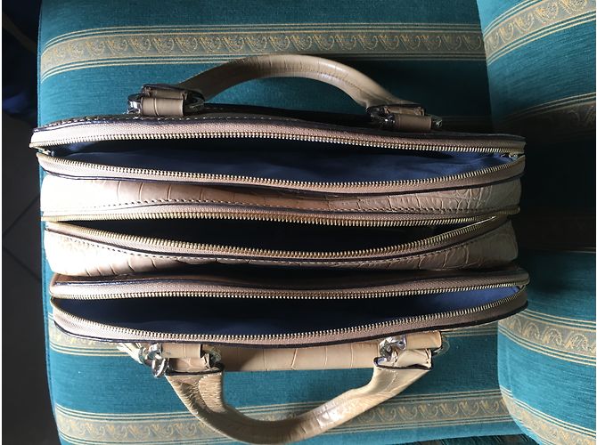Borsa Lancel Adjani in pelle esotica oro D'oro - vista 3