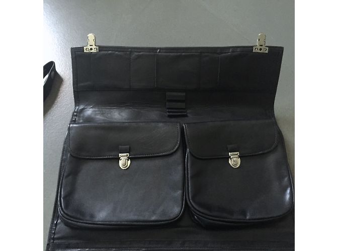 Autre Marque Borsa a mano Nathalie Laudon in pelle nera Nero - vista 5