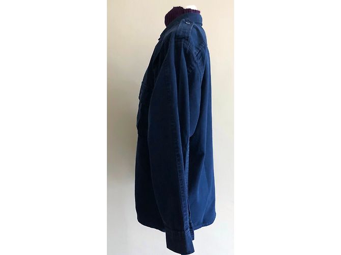 inconnue Camicia in cotone blu indaco - vista 5