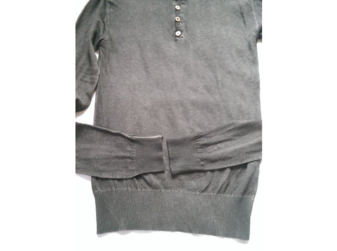 Autre Marque RELIVE Baumwollpullover mit Knöpfen Khaki M - Ansicht 4