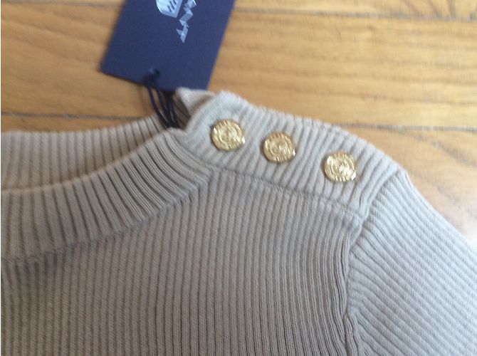 Autre Marque Suéter Gant de punto de algodón beige S - vista 3