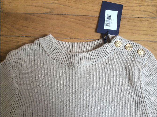 Autre Marque Suéter Gant de punto de algodón beige S - vista 5