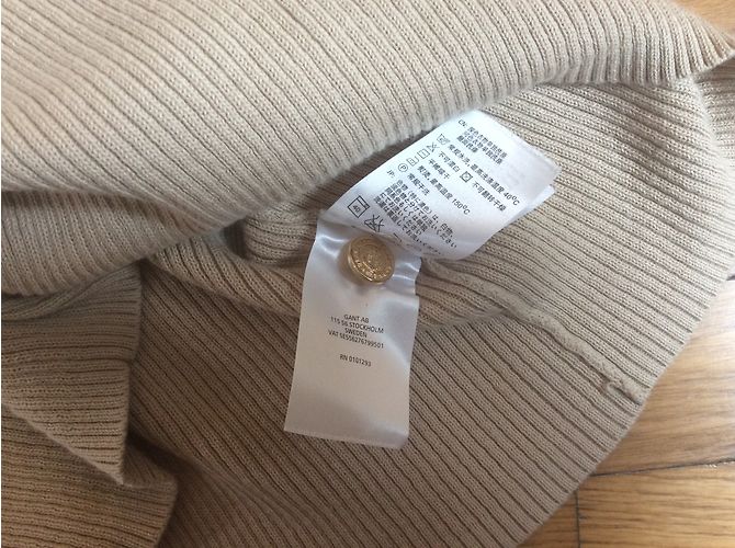 Autre Marque Suéter Gant de punto de algodón beige S - vista 7