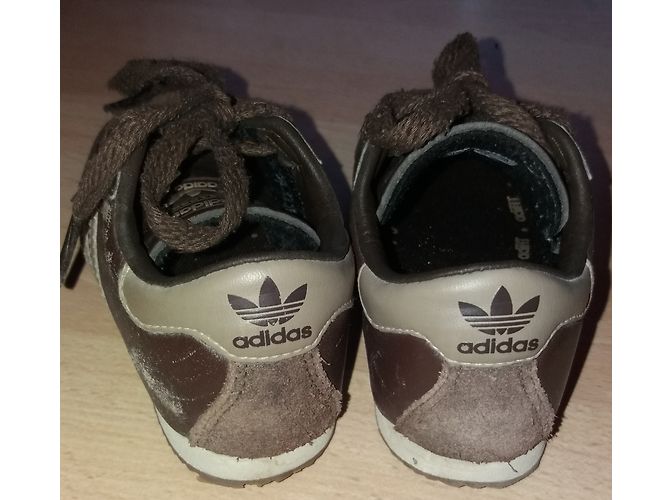 Adidas leather sneakers dark brown kids - view 2