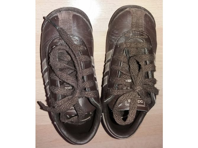 Adidas leather sneakers dark brown kids - view 4