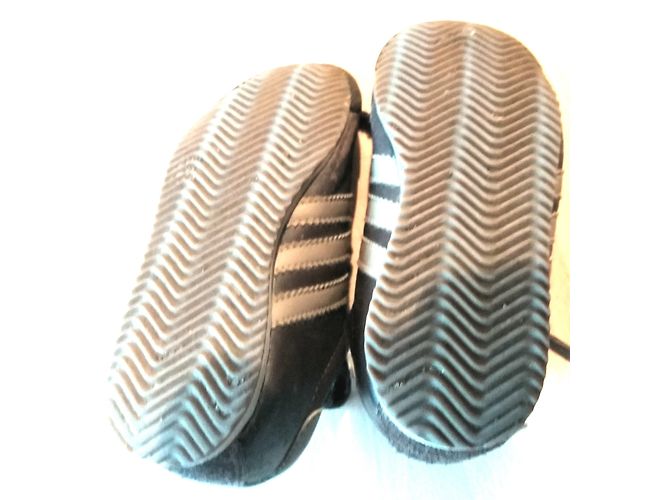 Adidas leather sneakers dark brown kids - view 5