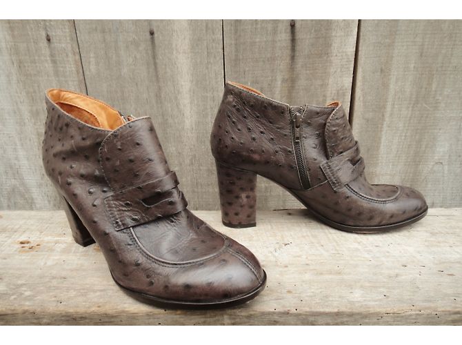 Stivaletti Chie Mihara in pelle di struzzo marrone 40 - vista 4