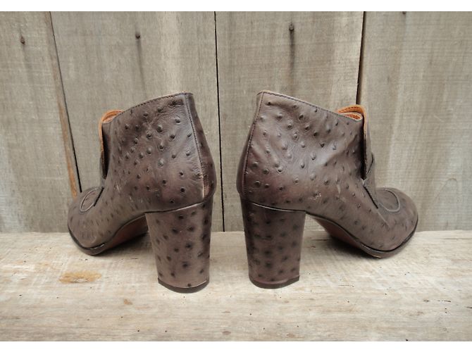 Stivaletti Chie Mihara in pelle di struzzo marrone 40 - vista 6