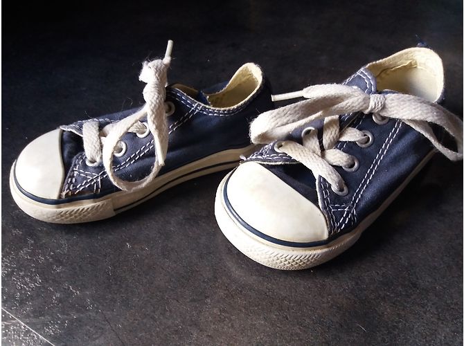 Baskets Converse Chuck Taylor Lo Stars Bleu Marine Coton - vue 3