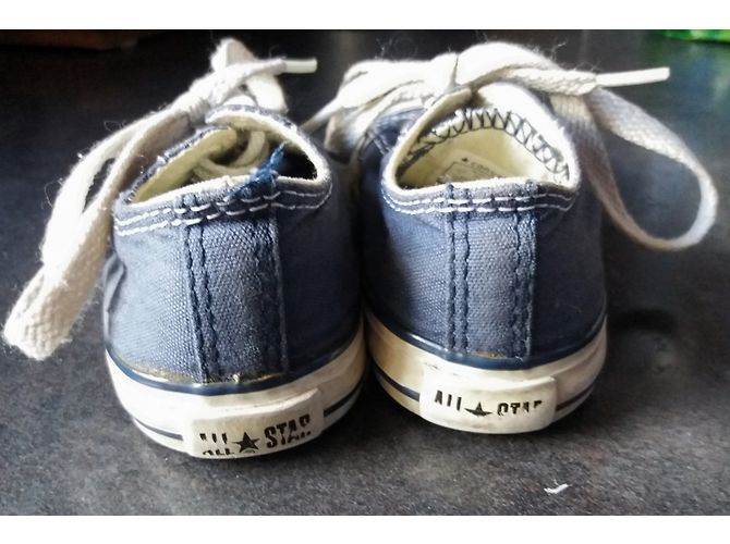 Baskets Converse Chuck Taylor Lo Stars Bleu Marine Coton - vue 4