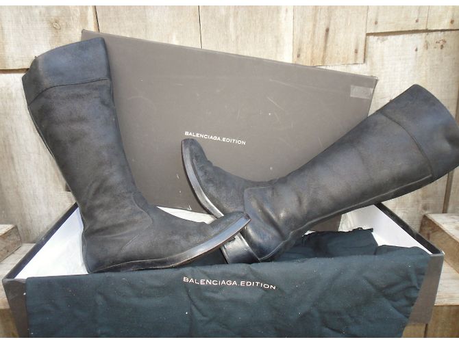 Botas Balenciaga de gamuza negra Talla 39 Negro - vista 5