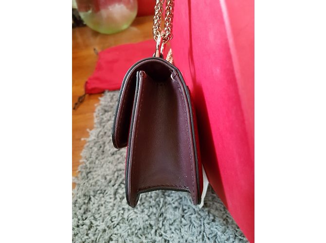 Mini borsa Valentino GLAM LOCK in pelle rosa e bordeaux Bordò - vista 5
