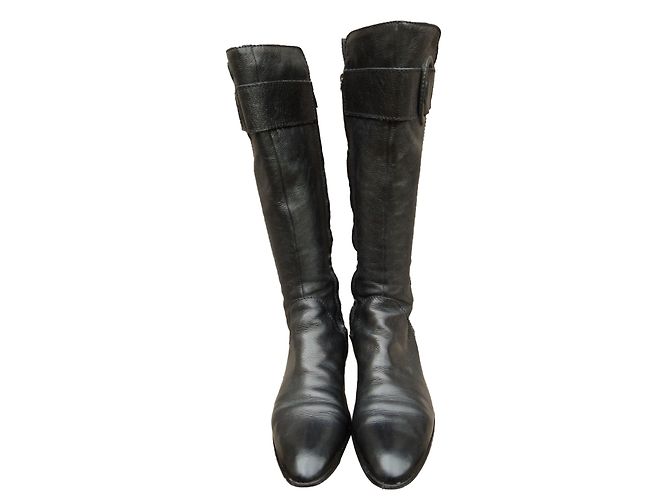 Botas Sergio Rossi de cuero negro 39.5 IT - vista 2