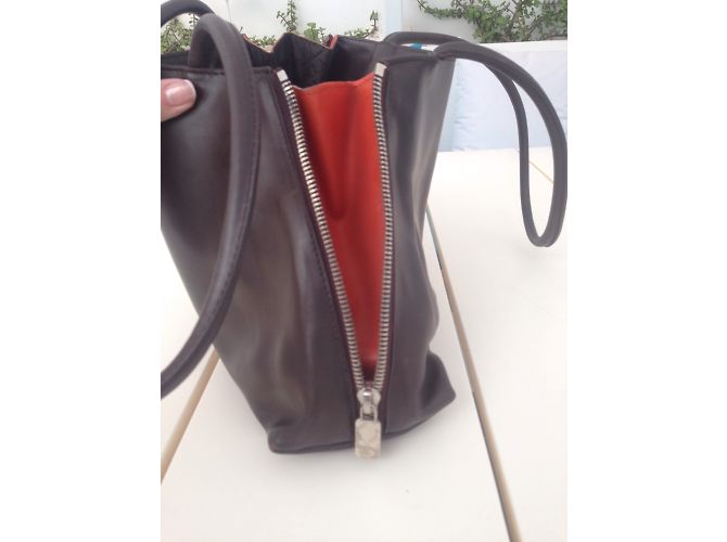 Borsa a tracolla Furla in pelle marrone e arancione Marrone scuro - vista 3