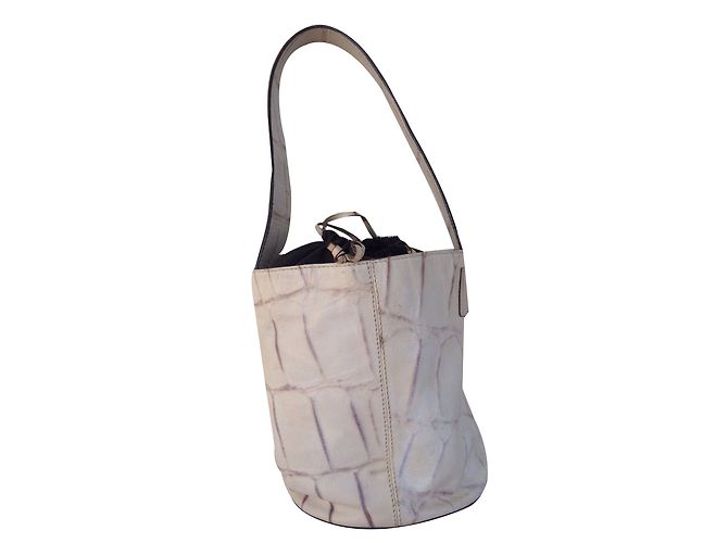 Tosca Blu Eimertasche beige Leder Croco Print - Ansicht 2