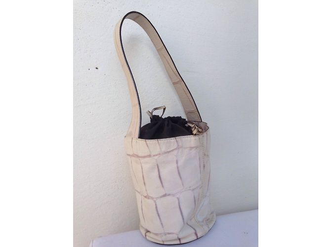 Tosca Blu Eimertasche beige Leder Croco Print - Ansicht 4