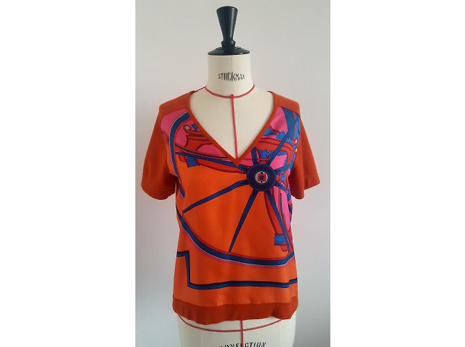 Hermès Camisola Slik e lã Laranja - vista 14