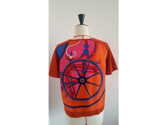 Hermès Camisola Slik e lã Laranja - vista 18