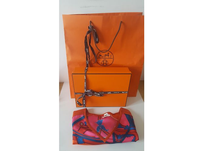 Hermès Camisola Slik e lã Laranja - vista 19