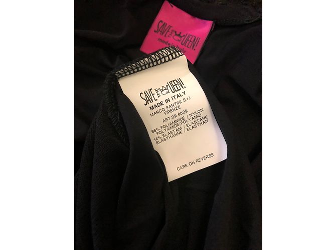 Autre Marque Top nero senza maniche con glitter Save the Queen - vista 3