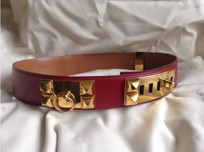 Hermès Cinturón COLLIER DE CHIEN Roja - vista 2
