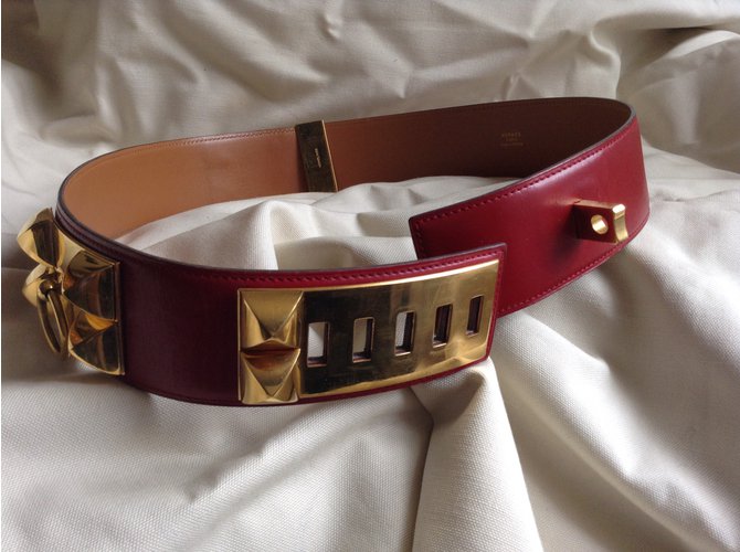 Hermès Cinturón COLLIER DE CHIEN Roja - vista 4