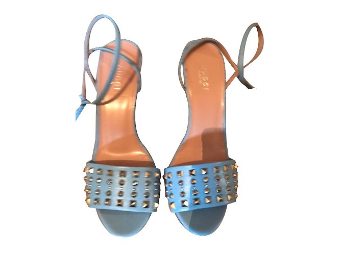 Sandali Gucci con borchie in pelle blu - vista 2