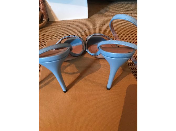 Sandali Gucci con borchie in pelle blu - vista 3