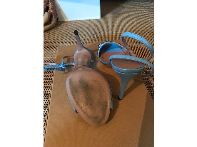Sandali Gucci con borchie in pelle blu - vista 4