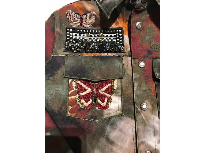 Valentino tie dye jacket en talla IT38 Caqui - vista 3