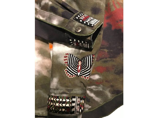 Valentino tie dye jacket en talla IT38 Caqui - vista 5