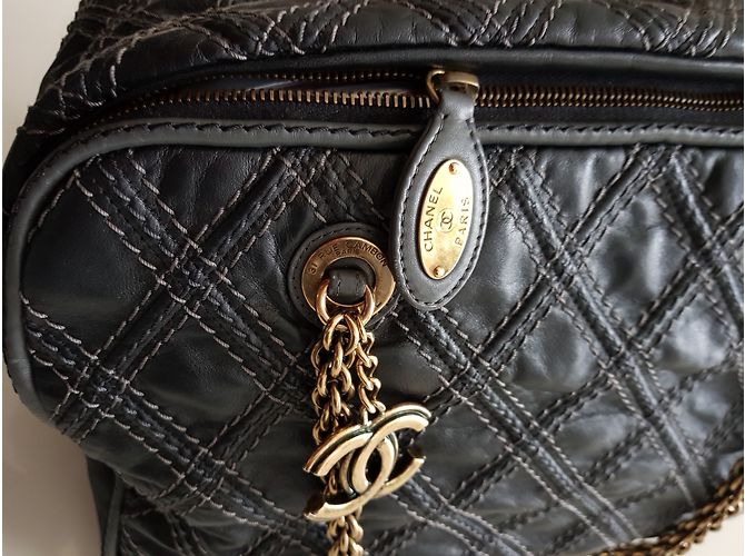Borsa Chanel Fotocamera Nera in Pelle Nero - vista 5