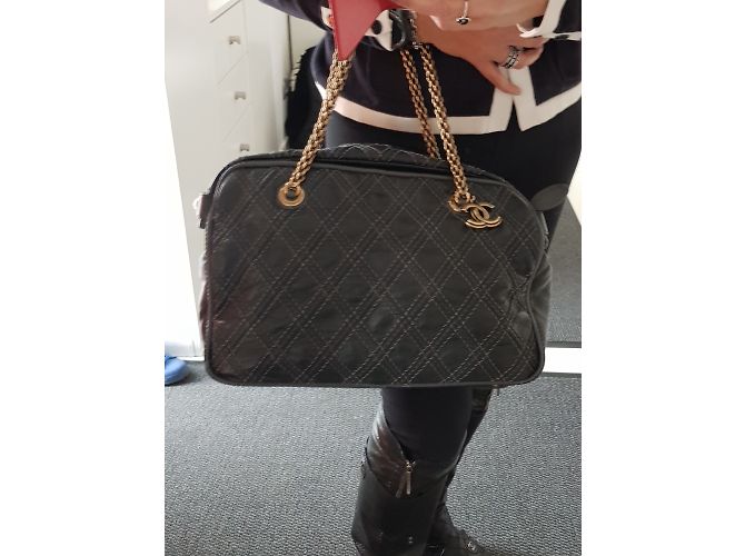 Borsa Chanel Fotocamera Nera in Pelle Nero - vista 6