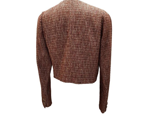 Chanel Tweed Jacke Dunkelrot Bordeaux - Ansicht 2