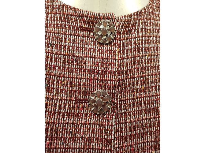 Chanel Tweed Jacke Dunkelrot Bordeaux - Ansicht 4
