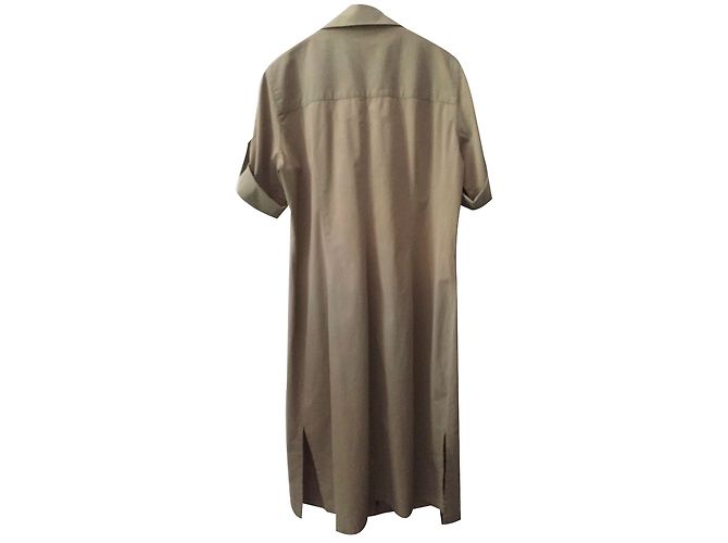 Autre Marque Vestido sahariano túnica tipo blusa beige algodón - vista 2