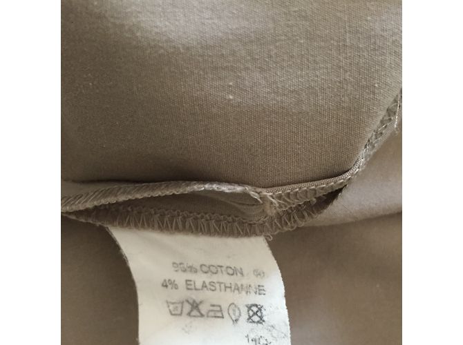 Autre Marque Vestido sahariano túnica tipo blusa beige algodón - vista 17