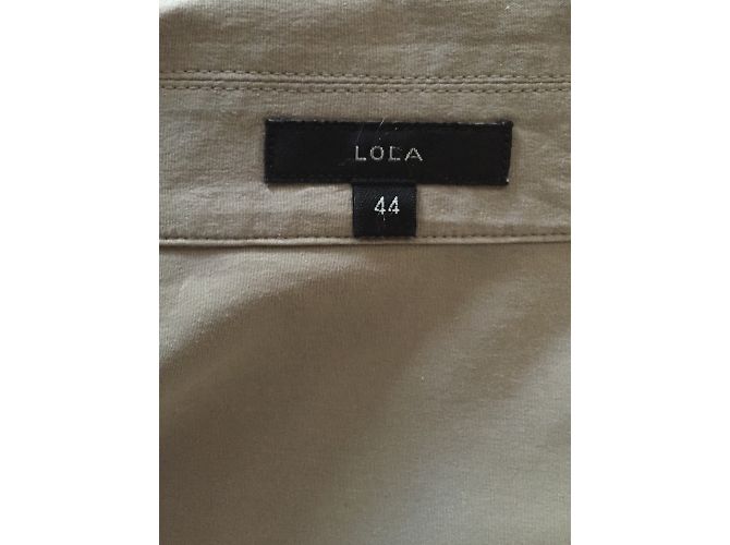 Autre Marque Vestido sahariano túnica tipo blusa beige algodón - vista 18
