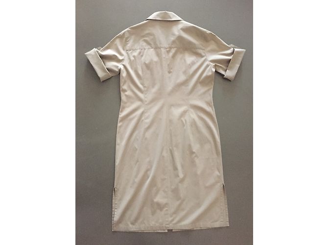 Autre Marque Vestido sahariano túnica tipo blusa beige algodón - vista 21