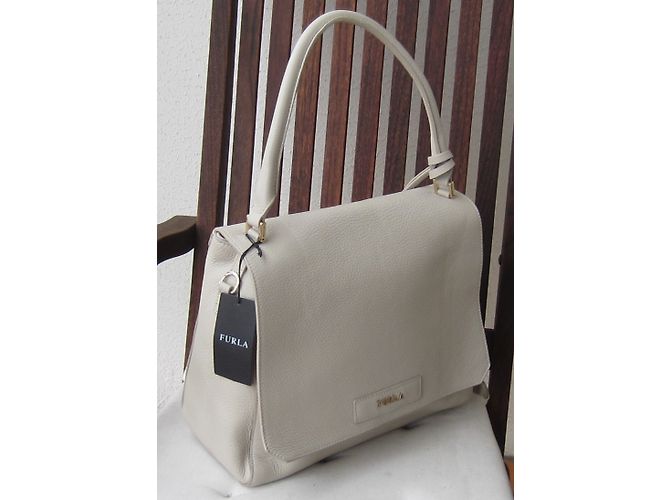 Borsa a mano Furla in pelle color chalk - vista 4