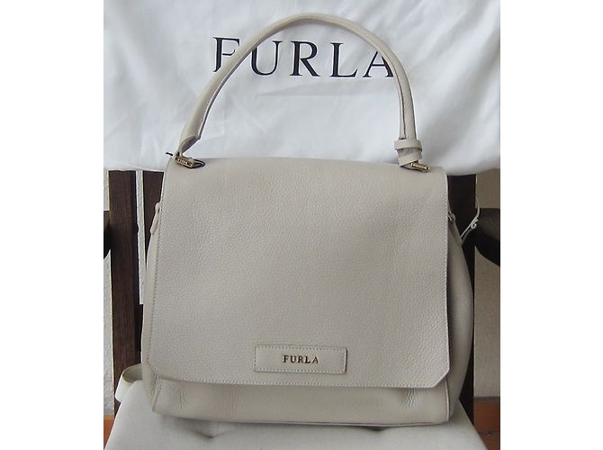 Borsa a mano Furla in pelle color chalk - vista 7