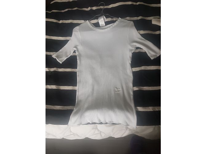 Camiseta Louis Vuitton blanca de algodón con logo de perlas Blanco - vista 2