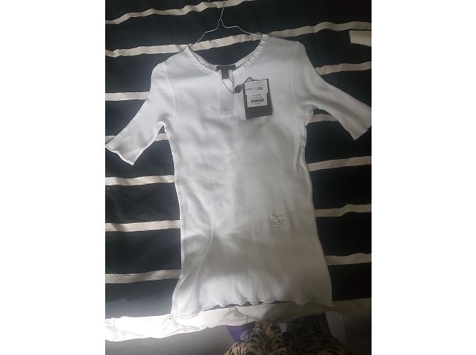Camiseta Louis Vuitton blanca de algodón con logo de perlas Blanco - vista 4