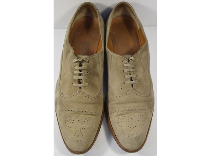 Salvatore Ferragamo Richelieu Donna Beige Nubuck - vista 3