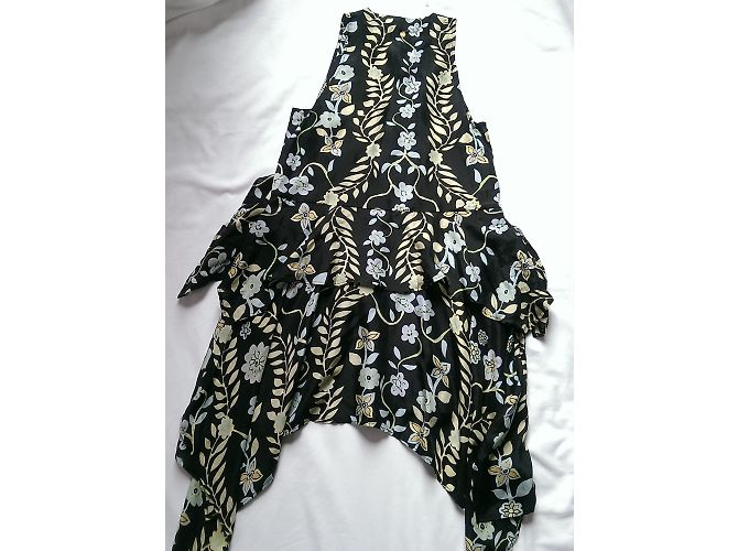 Abito Antik Batik in seta multicolore asimmetrico - vista 3